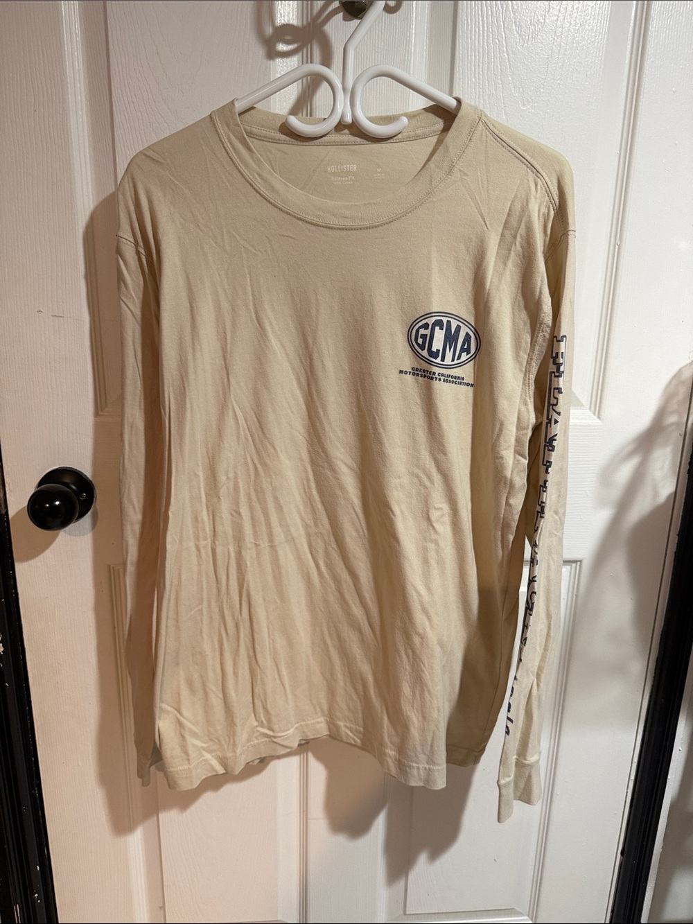 Men's Long-Sleeve Crewneck Shirt in Beige